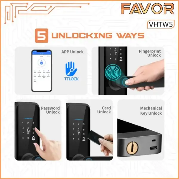 Smart Door Lock Favor VHTW5 - Kunci Pintu Digital 05