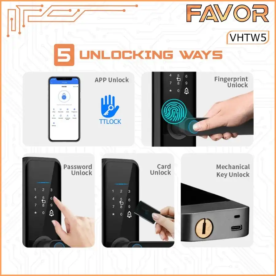 Smart Door Lock Favor VHTW5 - Kunci Pintu Digital 05