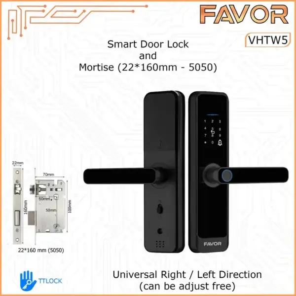 Smart Door Lock Favor VHTW5 - VHTW5 160mm 5050