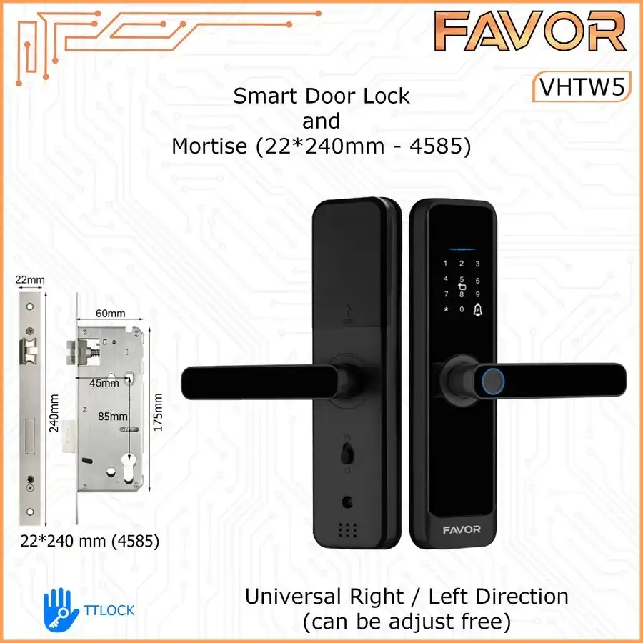 Smart Door Lock Favor VHTW5 - VHTW5 240mm 4585