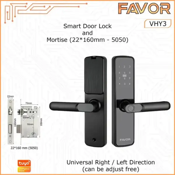 Smart Door Lock Favor VHY3 - Kunci Pintu Otomatis - 160mm 5050