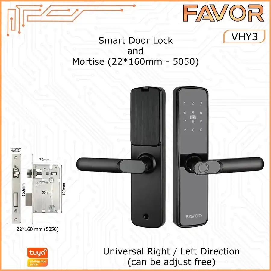 Smart Door Lock Favor VHY3 - Kunci Pintu Otomatis - 160mm 5050