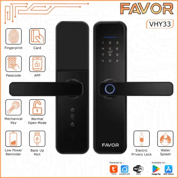 Smart Door Lock - Favor VHY33 - Kunci Pintu Digital 01