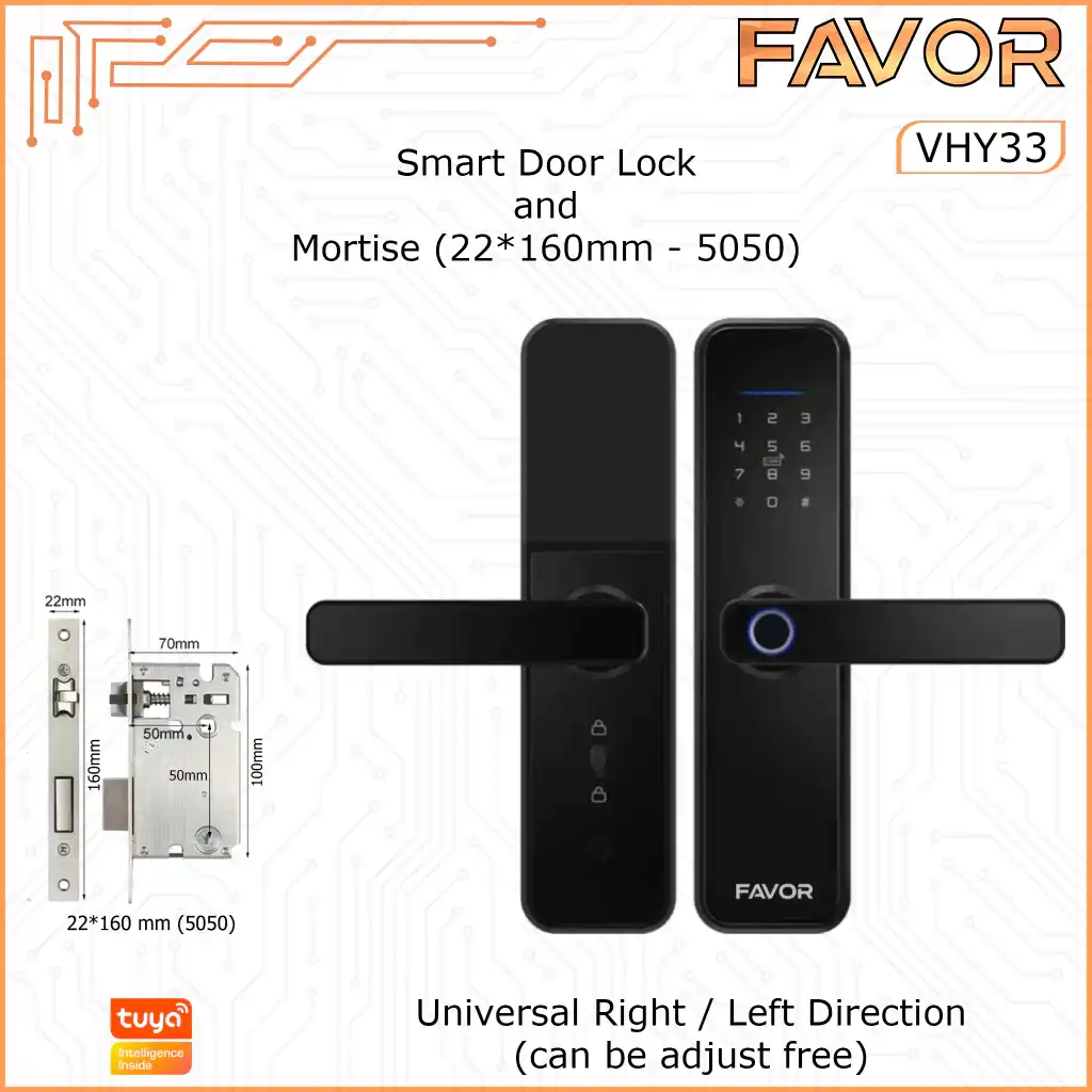 Smart Door Lock - Favor VHY33 - Kunci Pintu Digital - 160mm 5050