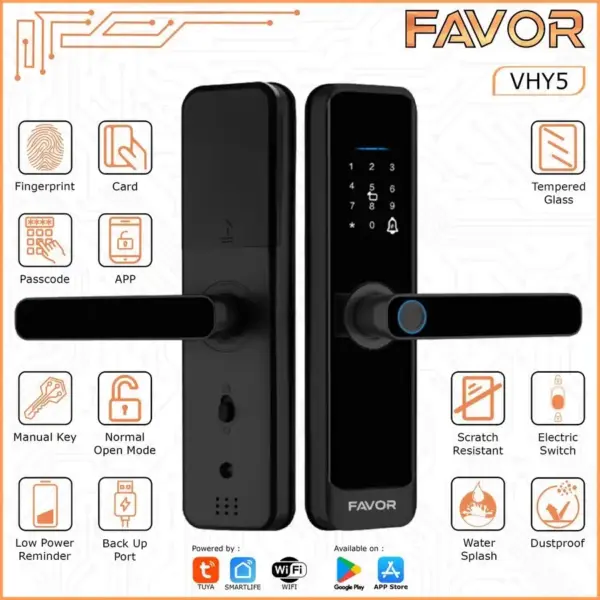 Smart Door Lock Favor VHY5 - Kunci Pintu Otomatis 01