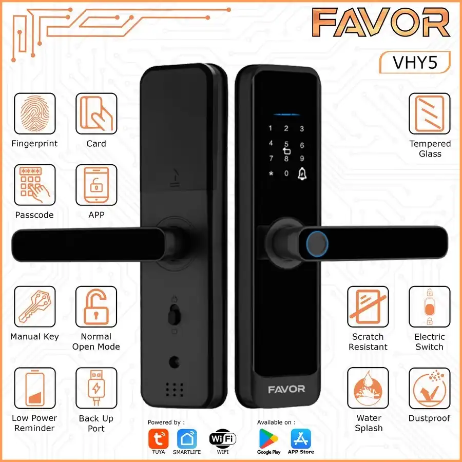 Smart Door Lock Favor VHY5 - Kunci Pintu Otomatis 01