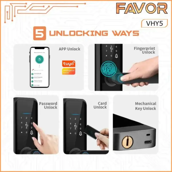 Smart Door Lock Favor VHY5 - Kunci Pintu Otomatis 04