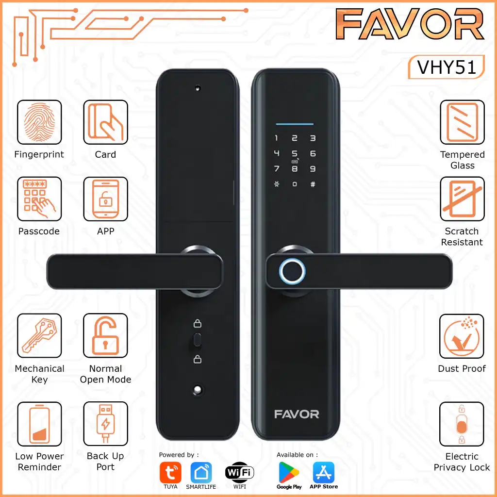 Smart Door Lock - Favor VHY51 - Kunci Digital 01