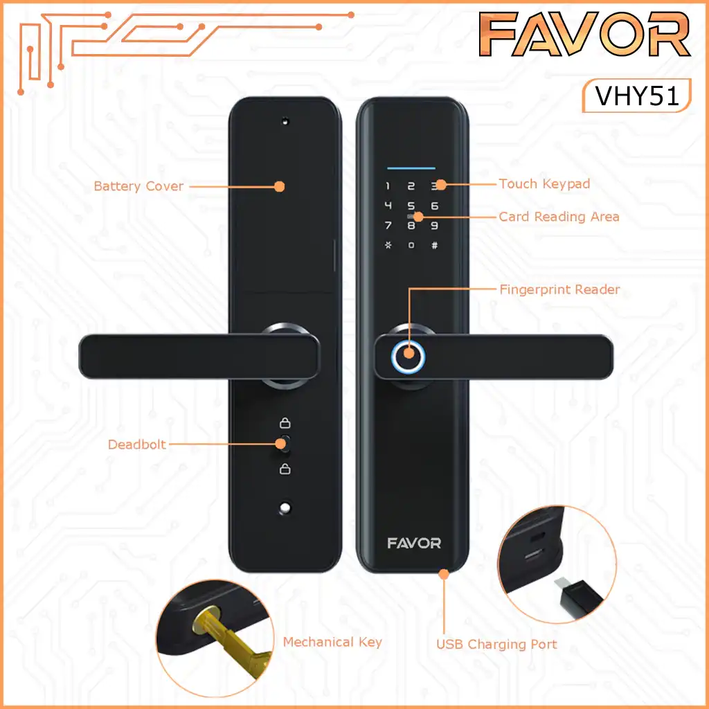 Smart Door Lock - Favor VHY51 - Kunci Digital 03