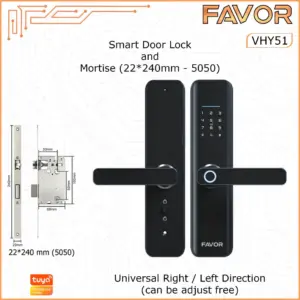 Smart Door Lock - Favor VHY51 - Kunci Digital - 240mm 5050
