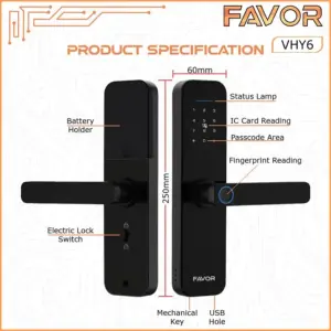 Smart Door Lock - Favor VHY6 | Handle Pintu Otomatis - Image 5