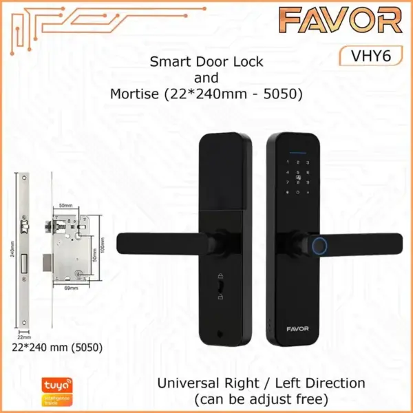 Smart Door Lock Favor VHY6 - Handle Pintu Otomatis - 240mm 5050