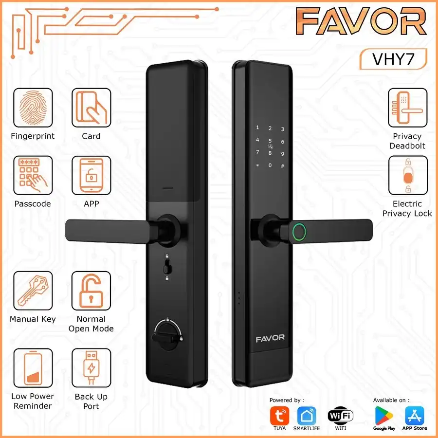 Smart Door Lock Favor VHY7 - Kunci Fingerprint 01
