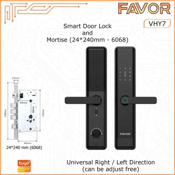 Smart Door Lock - Favor VHY7 | Kunci Fingerprint