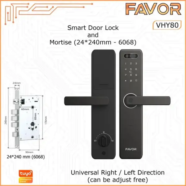 Smart Door Lock Favor VHY80 - Kunci Fingerprint 05