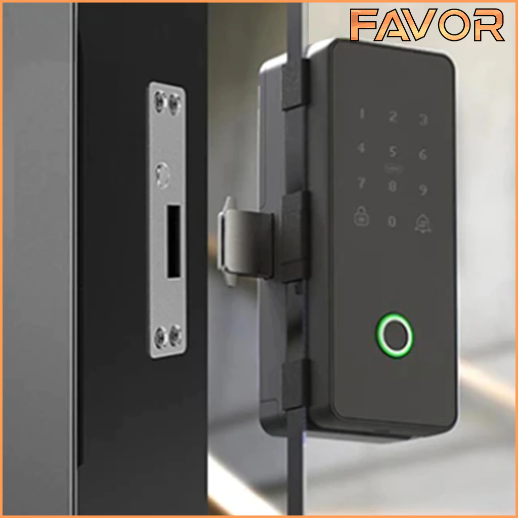 Smart Door Lock Favor VO11Y Pintu Kaca - Frameless Single