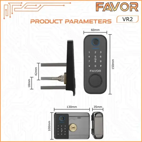 Smart Door Lock Favor VR2 - Kunci Pintu Digital 05