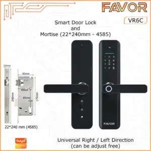 Smart Door Lock - Favor VR6C - Camera View - 240mm 4585