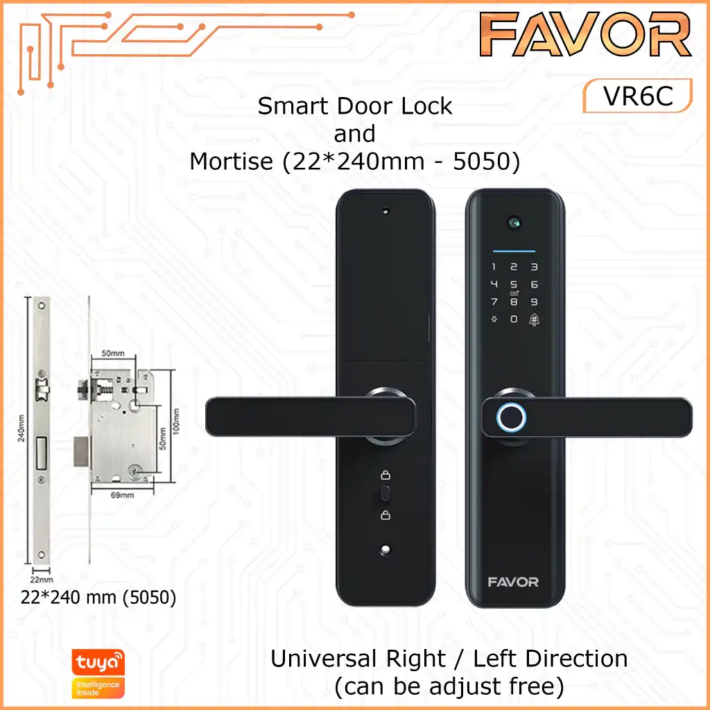 Smart Door Lock - Favor VR6C - Camera View - 240mm 5050