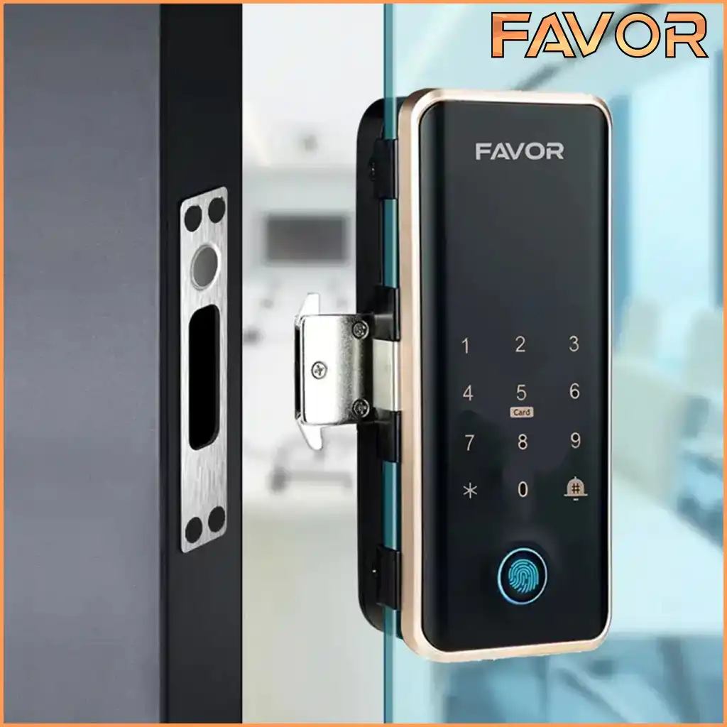 Smart Door Lock Pintu Kaca - Favor VO18T - Frameless Single