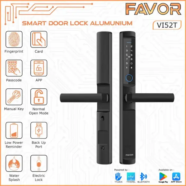 Smart Door Lock Slim - Favor VI52T 01