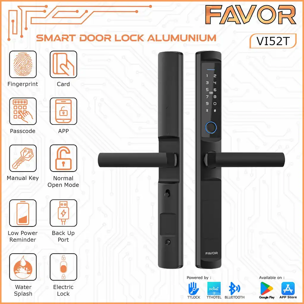 Smart Door Lock Slim - Favor VI52T 01