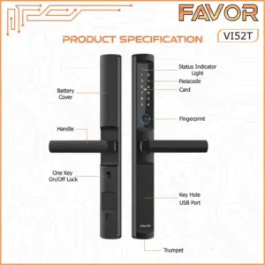 Smart Door Lock Slim - Favor VI52T 05