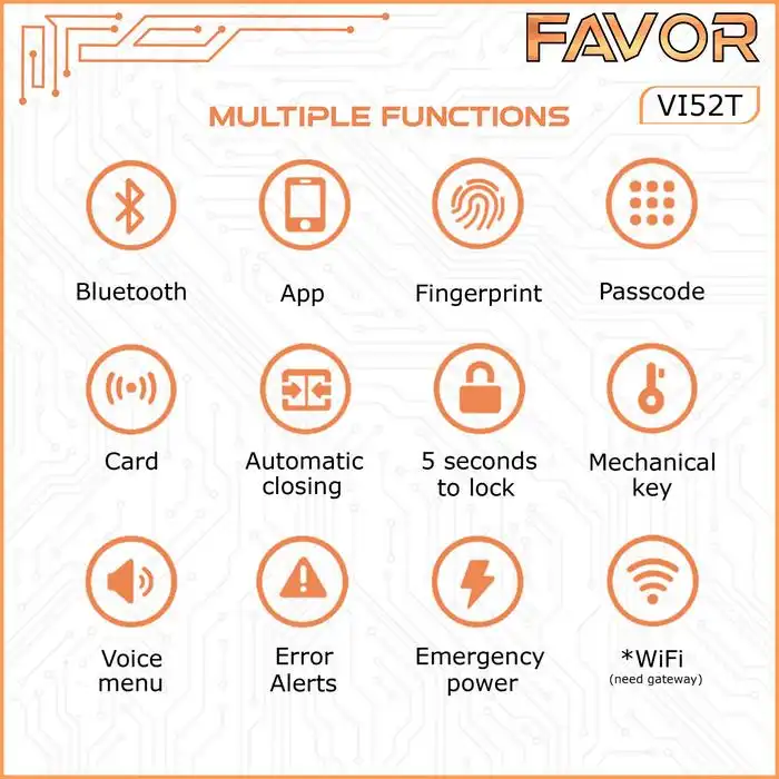 Smart Door Lock Slim - Favor VI52T 07