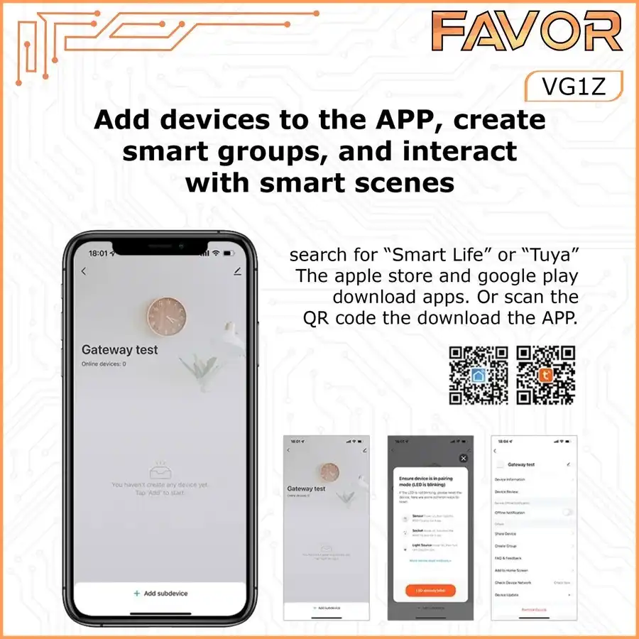 Smart Home Gateway - Favor VG1Z - Tuya Smart Zigbee + BLE 06