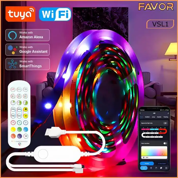 Smart LED strip RGB 5 meter - Favor 02