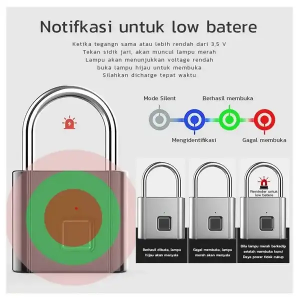 Smart Padlock - Favor VC03 - Gembok Pintar Sidik Jari 04