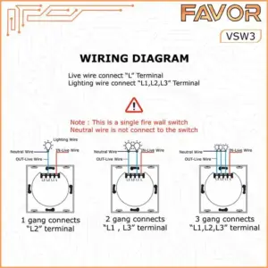 Smart Switch Favor VSW3 - Touch 3 Gang 06