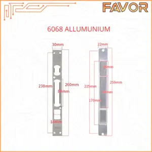 Strike Plate - Plat kusen mortise pintu Smart Door Lock - 6068 Alumunium
