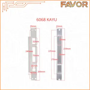 Strike Plate - Plat kusen mortise pintu Smart Door Lock - 6068 Kayu
